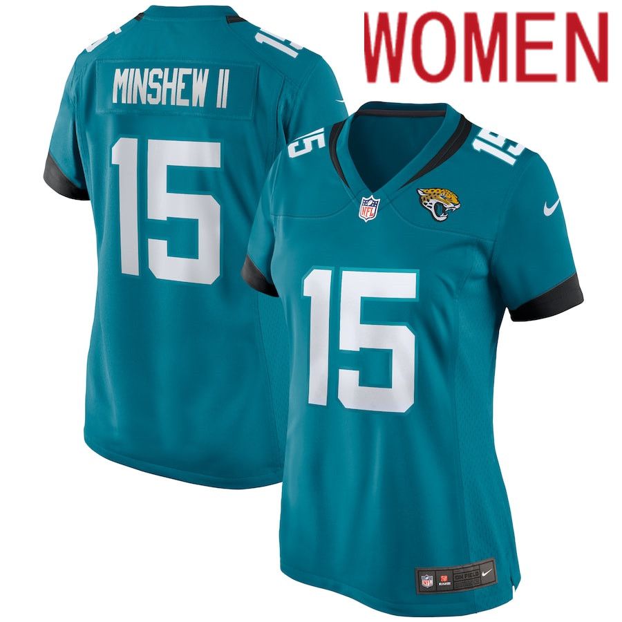 Women Jacksonville Jaguars 15 Gardner Minshew II Nike Green Game NFL Jersey